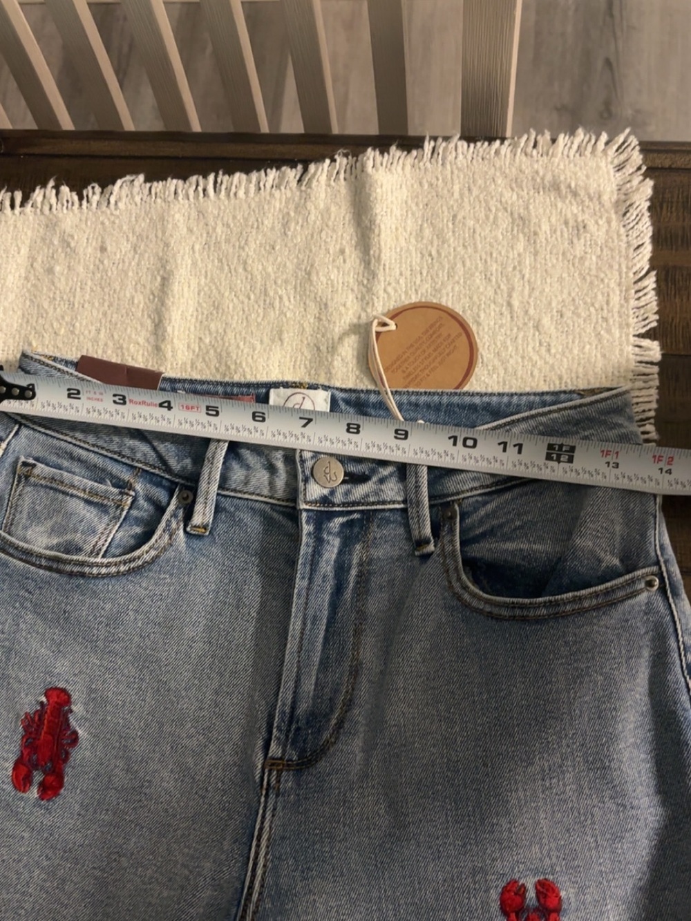 Womens Driftwood Jeans with Red Lobster Embroidery - Picture 6 of 7